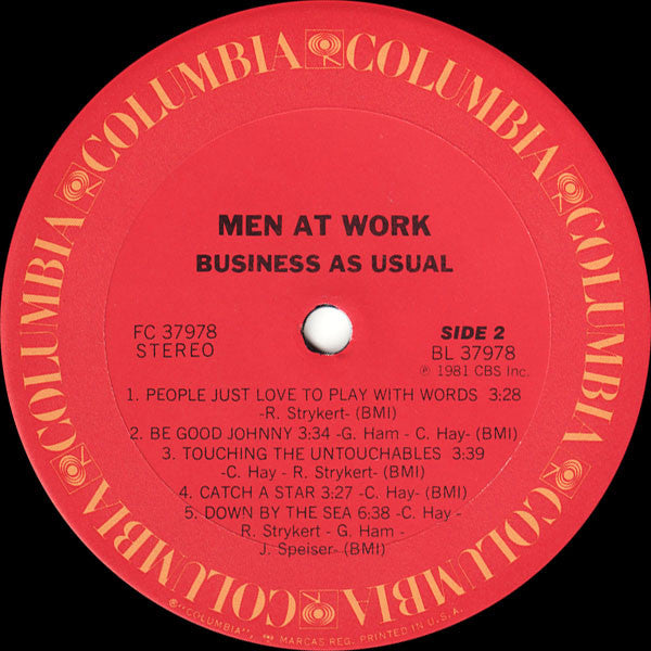Men At Work : Business As Usual (LP,Album,Stereo)