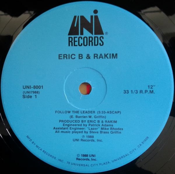 Eric B. & Rakim : Follow The Leader (12",33 ⅓ RPM)