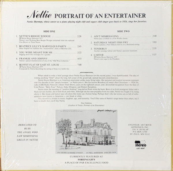 Nettie Sherman : Nettie Portrait Of An Entertainer (LP)