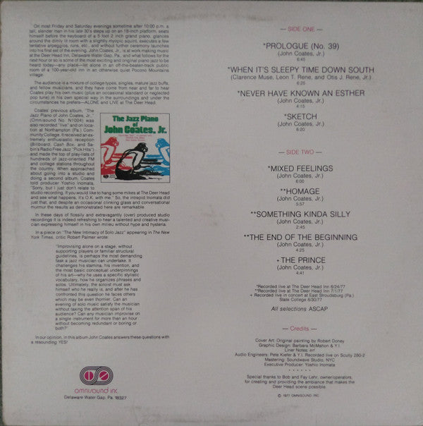 John Coates, Jr : Alone And Live At The Deer Head (LP,Album)