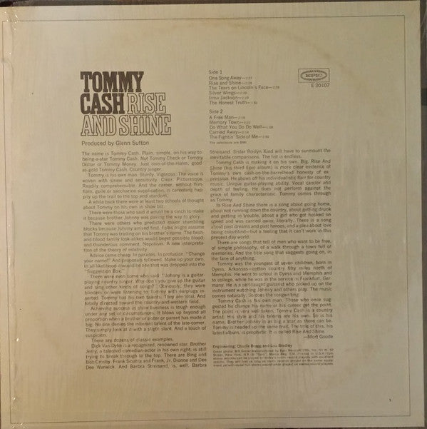 Tommy Cash : Rise And Shine (LP,Album)