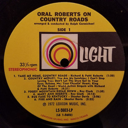 Various : Oral Roberts On Country Roads (Music From The Oral Roberts' TV Special) (LP,Stereo)