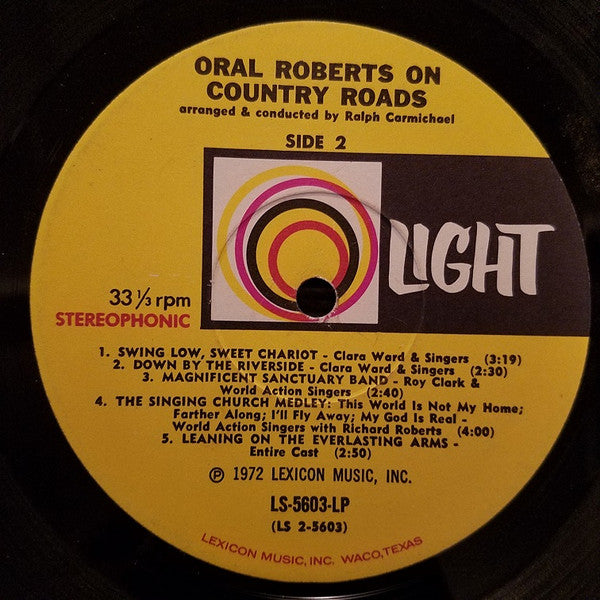 Various : Oral Roberts On Country Roads (Music From The Oral Roberts' TV Special) (LP,Stereo)