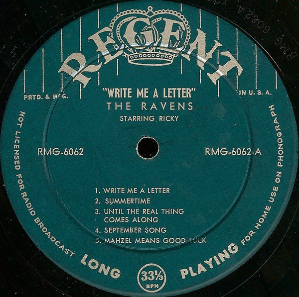 Ravens (2), The Starring Jimmy Ricks (2) : Write Me A Letter (LP,Compilation)