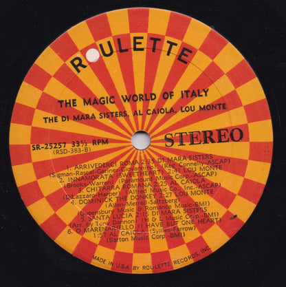 Di Mara Sisters, The, Al Caiola, Lou Monte : The Magic World Of Italy (LP)