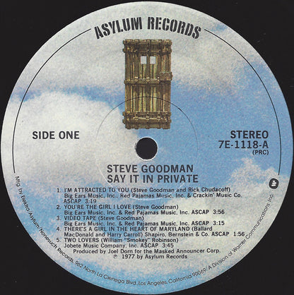 Steve Goodman : Say It In Private (LP,Album,Stereo)