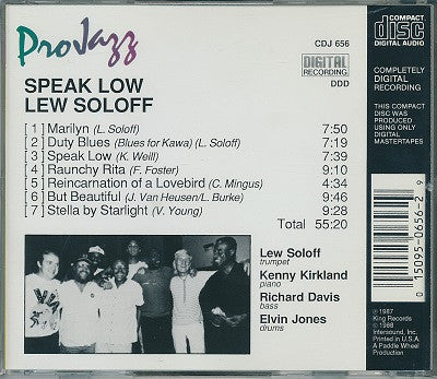 Lew Soloff : Speak Low (Album)