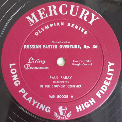 Nikolai Rimsky-Korsakov, Paul Paray Conducting The Detroit Symphony Orchestra : Russian Easter Overture / Symphony No. 2 "Antar" (LP,Album,Mono)