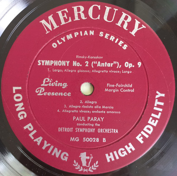 Nikolai Rimsky-Korsakov, Paul Paray Conducting The Detroit Symphony Orchestra : Russian Easter Overture / Symphony No. 2 "Antar" (LP,Album,Mono)