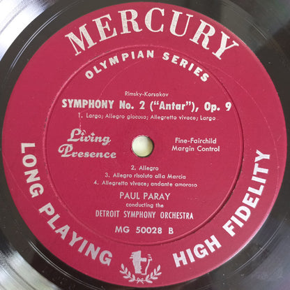 Nikolai Rimsky-Korsakov, Paul Paray Conducting The Detroit Symphony Orchestra : Russian Easter Overture / Symphony No. 2 "Antar" (LP,Album,Mono)