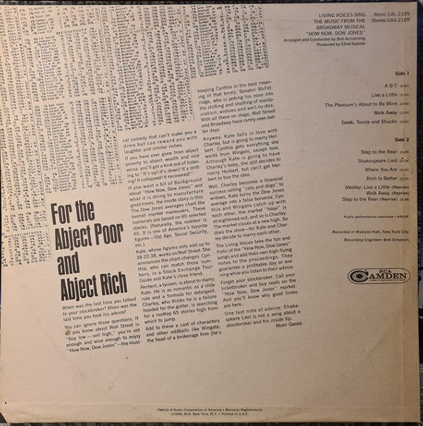 Living Voices : How Now, Dow Jones (LP,Stereo)