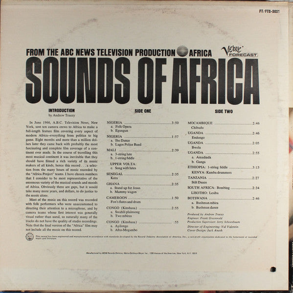 Unknown Artist : Sounds Of Africa (LP,Stereo)