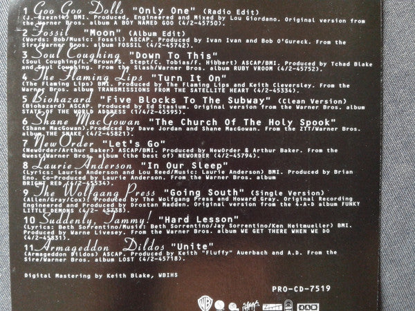 Various : The Finest In Mind Control (Warner Bros. Alternative Sampler) (Promo,Sampler)
