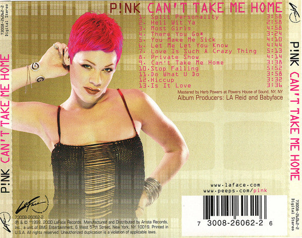 P!NK : Can't Take Me Home (Album,Stereo)