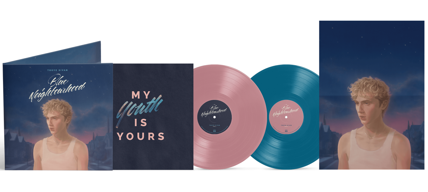 Troye Sivan - Blue Neighbourhood 'Ten Years On' (2LP Blush Pink/Aqua Blue Vinyl) UPC: 602478986796