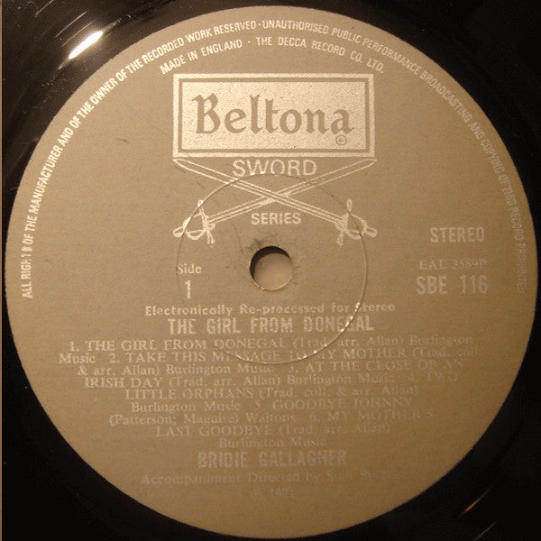 Bridie Gallagher : The Girl From Donegal (LP,Album,Stereo)