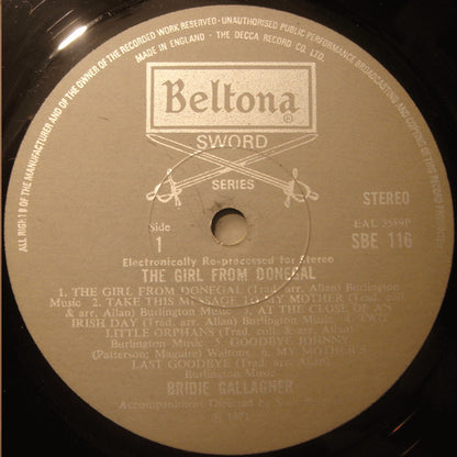 Bridie Gallagher : The Girl From Donegal (LP,Album,Stereo)