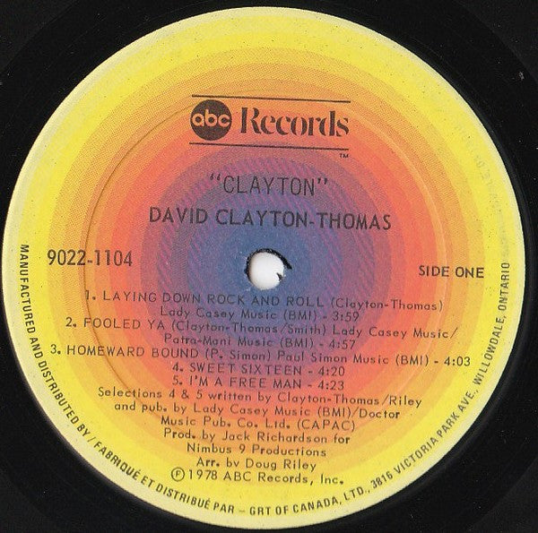 David Clayton-Thomas : Clayton (LP,Album)