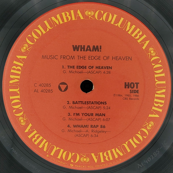 Wham! : Music From The Edge Of Heaven (LP,Album,Repress,Stereo)