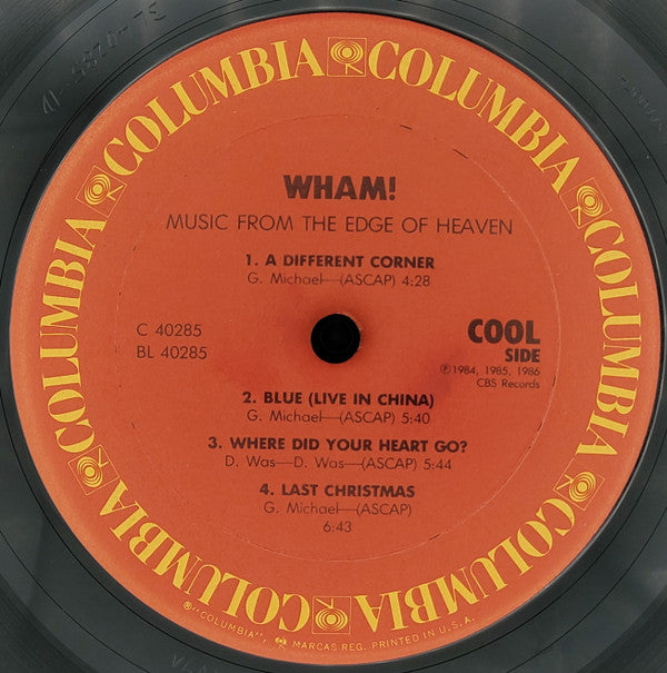 Wham! : Music From The Edge Of Heaven (LP,Album,Repress,Stereo)