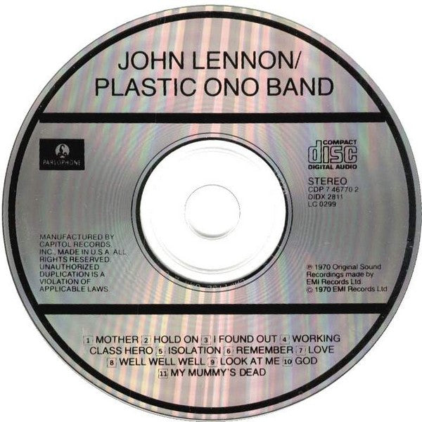 John Lennon / Plastic Ono Band, The : John Lennon / Plastic Ono Band (Album,Reissue,Stereo)