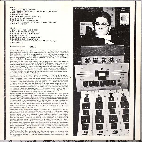 Pierre Henry & Michel Colombier : Mass For Today / The Green Queen (LP,Album,Stereo)