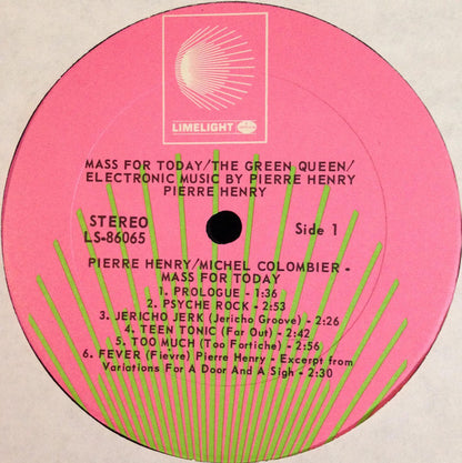 Pierre Henry & Michel Colombier : Mass For Today / The Green Queen (LP,Album,Stereo)