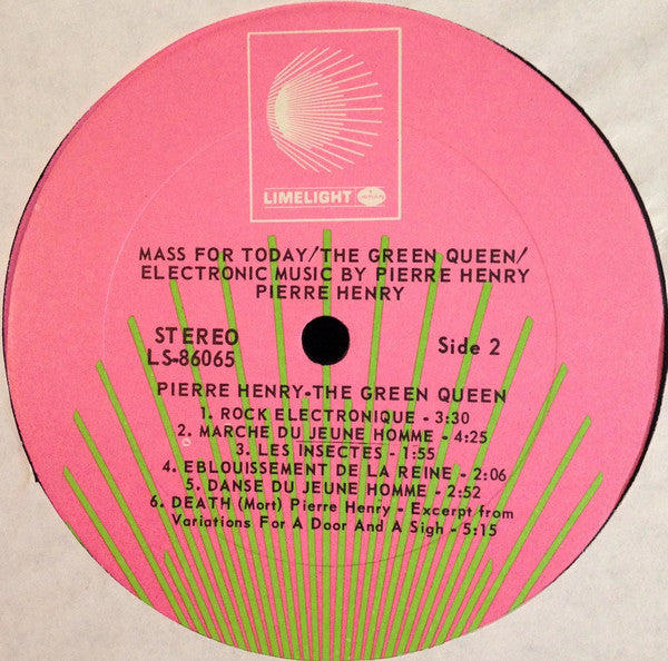 Pierre Henry & Michel Colombier : Mass For Today / The Green Queen (LP,Album,Stereo)