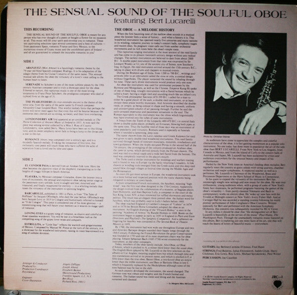 Bert Lucarelli : The Sensual Sound Of The Soulful Oboe (LP,Album)