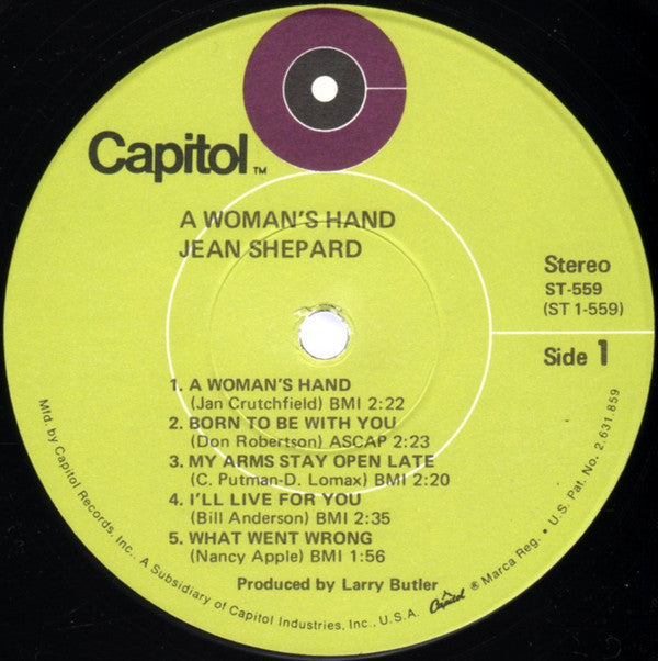 Jean Shepard : A Woman's Hand (LP,Album)