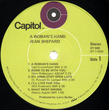 Jean Shepard : A Woman's Hand (LP,Album)
