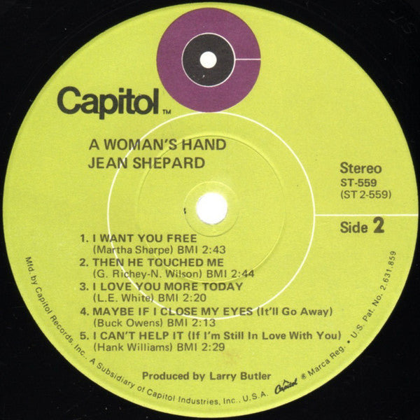 Jean Shepard : A Woman's Hand (LP,Album)