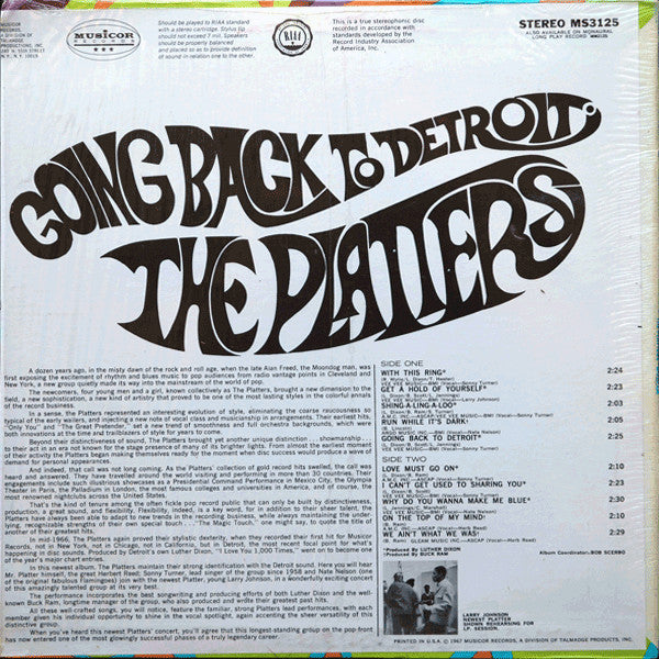 Platters, The : Going Back To Detroit (LP,Album,Reissue,Stereo)