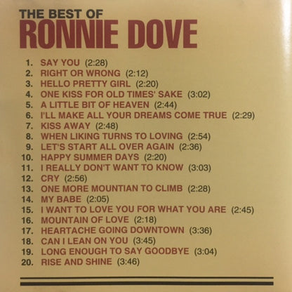 Ronnie Dove : The Best Of Ronnie Dove (Compilation)