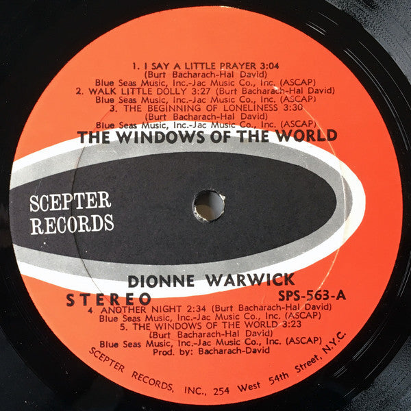 Dionne Warwick : The Windows Of The World (LP,Album,Stereo)