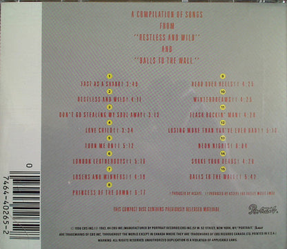 Accept : Restless And Wild / Balls To The Wall (Compilation,Reissue)