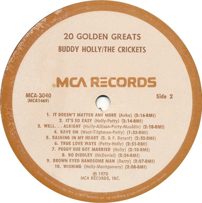 Buddy Holly / Crickets (2), The : 20 Golden Greats (LP,Compilation)