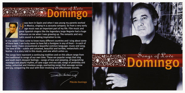 Placido Domingo : Songs Of Love (Compilation,Stereo)