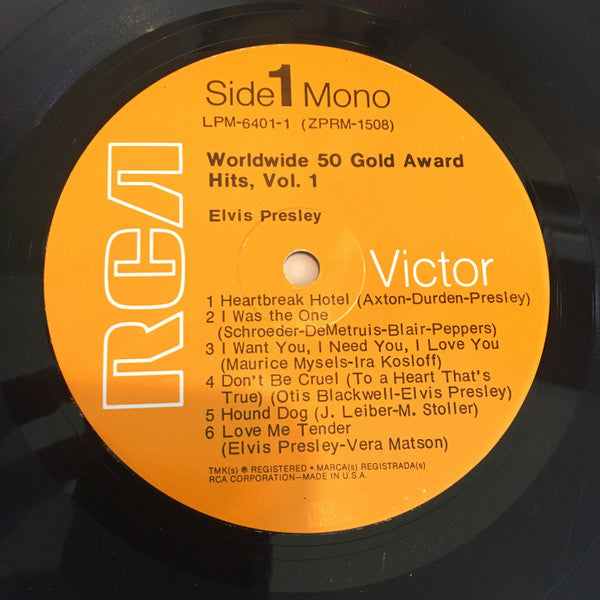 Elvis Presley : Worldwide 50 Gold Award Hits, Vol. 1 (LP,Compilation,Mono)