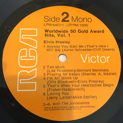 Elvis Presley : Worldwide 50 Gold Award Hits, Vol. 1 (LP,Compilation,Mono)