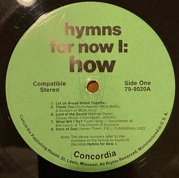 Unknown Artist : Hymns For Now 1: How (LP,Album,Stereo)