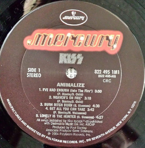 Kiss : Animalize (LP,Album,Club Edition,Stereo)