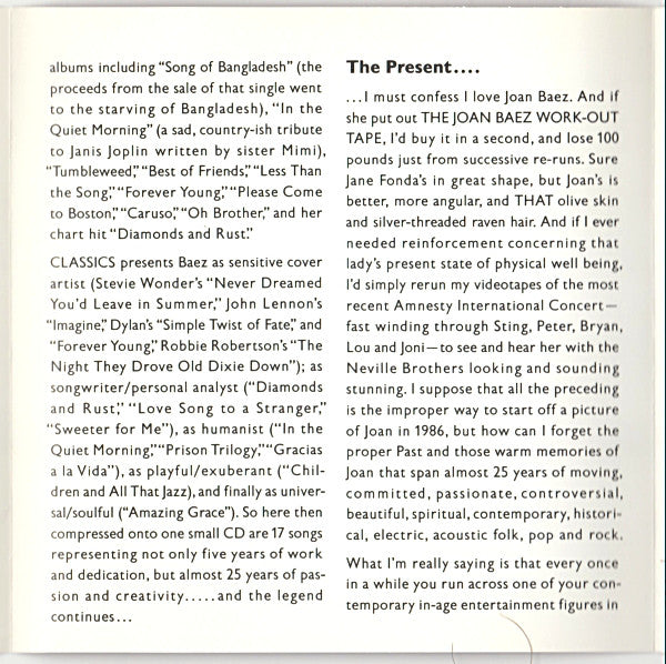 Joan Baez : Classics Volume 8 (Compilation,Club Edition)