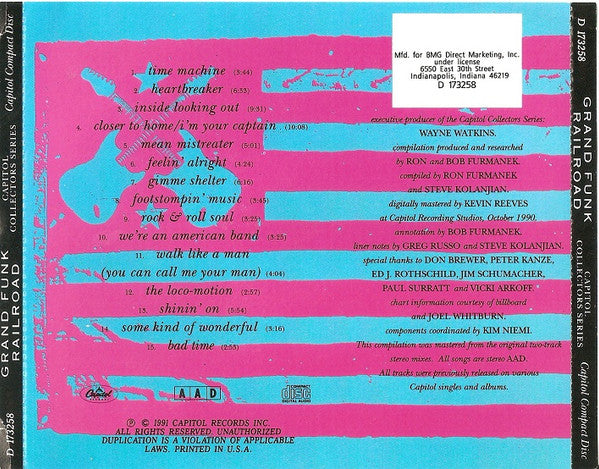 Grand Funk Railroad : Capitol Collectors Series: Grand Funk Railroad (Compilation,Club Edition)