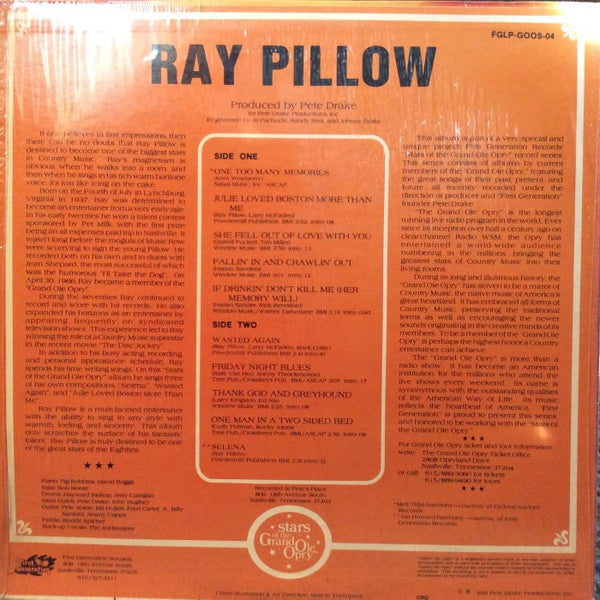 Ray Pillow : Stars Of The Grand Ole Opry (LP,Album)