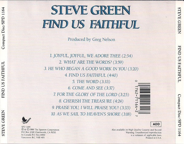 Steve Green (3) : Find Us Faithful (Album)