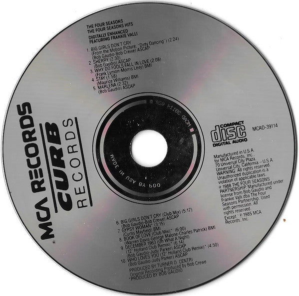 Four Seasons, The Featuring Frankie Valli : The Four Seasons Hits (Compilation)