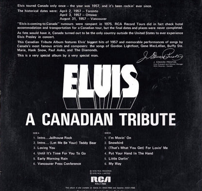 Elvis Presley : A Canadian Tribute (LP,Compilation,Stereo)