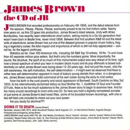 James Brown : CD Of JB (Sex Machine And Other Soul Classics) (Compilation,Remastered,Stereo,Mono)