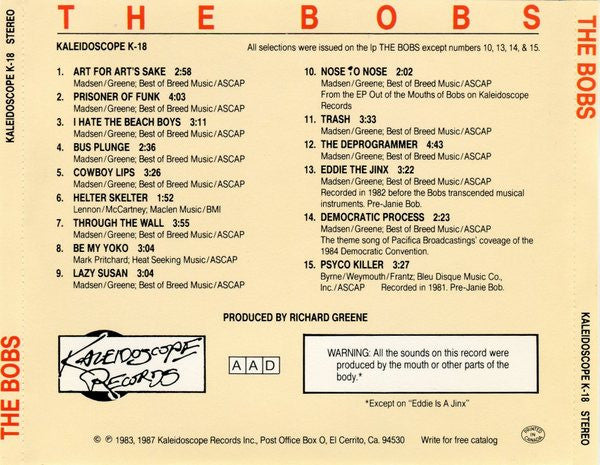 Bobs, The : The Bobs (Album,Reissue)